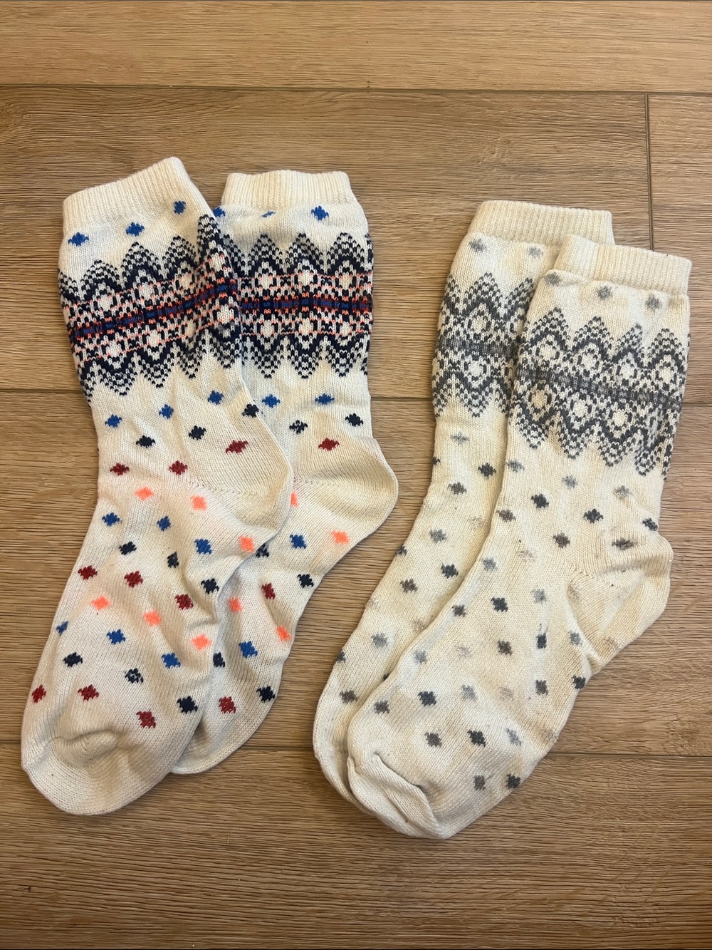 American Eagle Fair Isle Sweater Socks 2 Pair Cozy Winter Calf